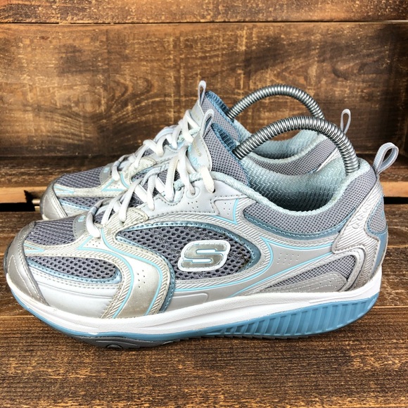 Skechers Shape Ups Blue Walking Shoes Size 8 - Picture 3 of 7